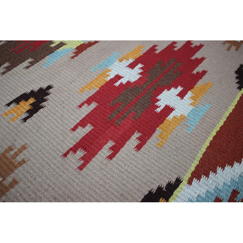 Conjunto de 3 tapetes de lã vintage, Checoslováquia 1960