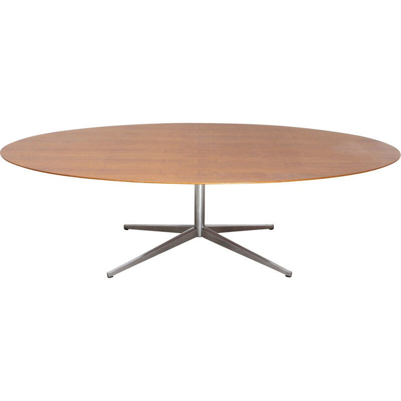 Knoll oval large dining table in wood, Florence KNOLL - 1960s