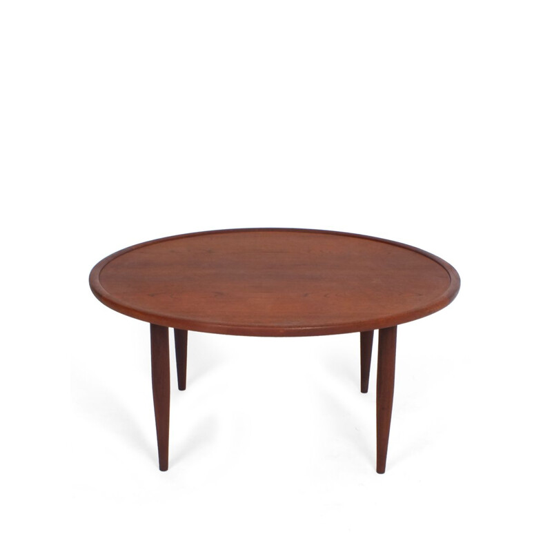 Vintage coffee table round in teak 1960s