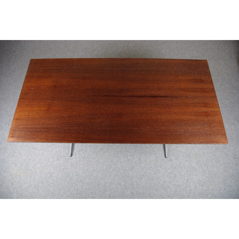 Fritz Hansen table in Wengé and aluminum, Arne JACOBSEN - 1960s