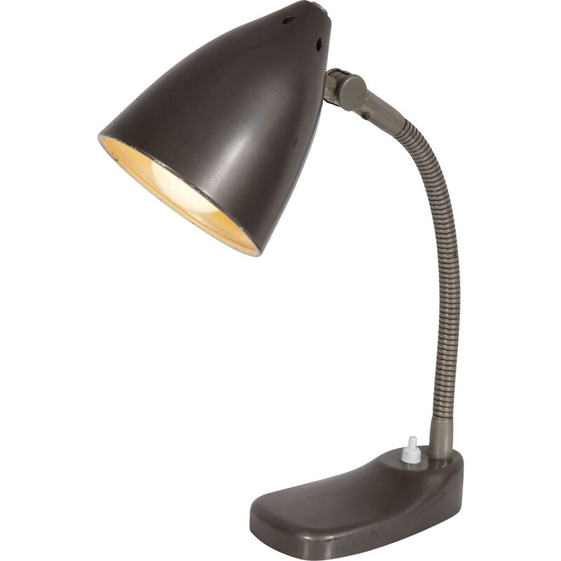 Vintage black lacquered desk lamp by Hala 1950s  