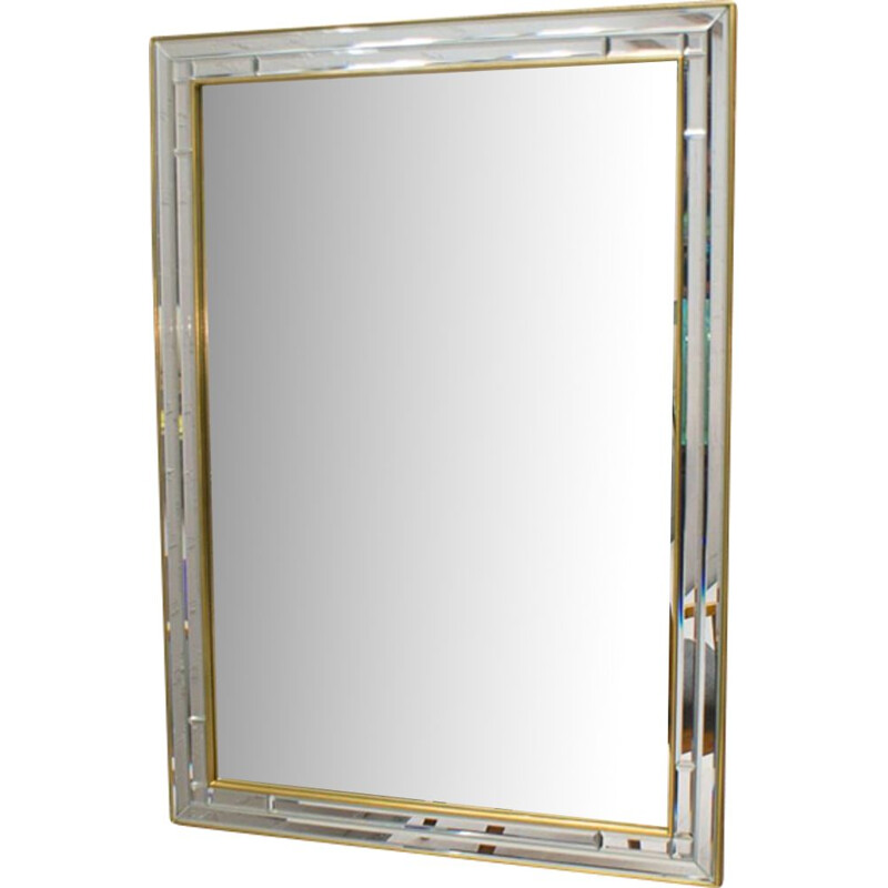 Vintage rectangular mirror, Belgium,1970