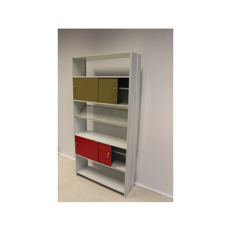 Pilastro lacquered steel bookcase, Tjerk REIJENGA - 1960s