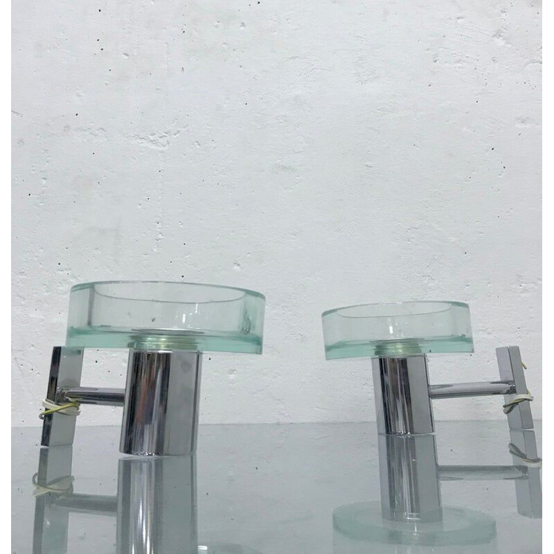 Paire d'appliques en verre de Murano par Flavio Poli pour Seguso
