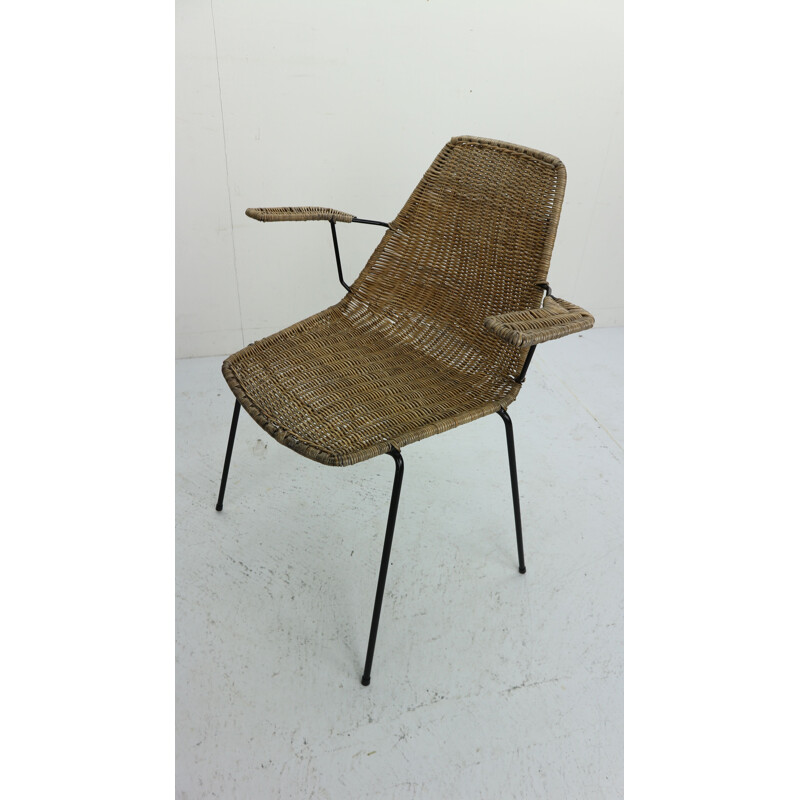 Set of 4 Basket chairs by Gian Franco Legler