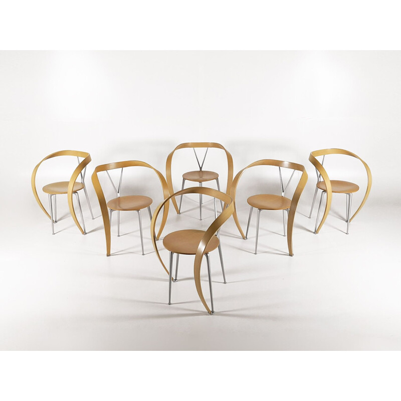 Set of 6 Revers chairs by Andrea Branzi for Cassina