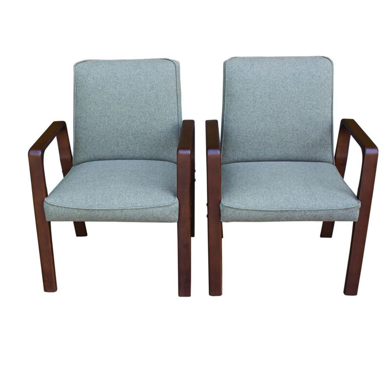 Pair of vintage wooden armchairs, Germany 1970