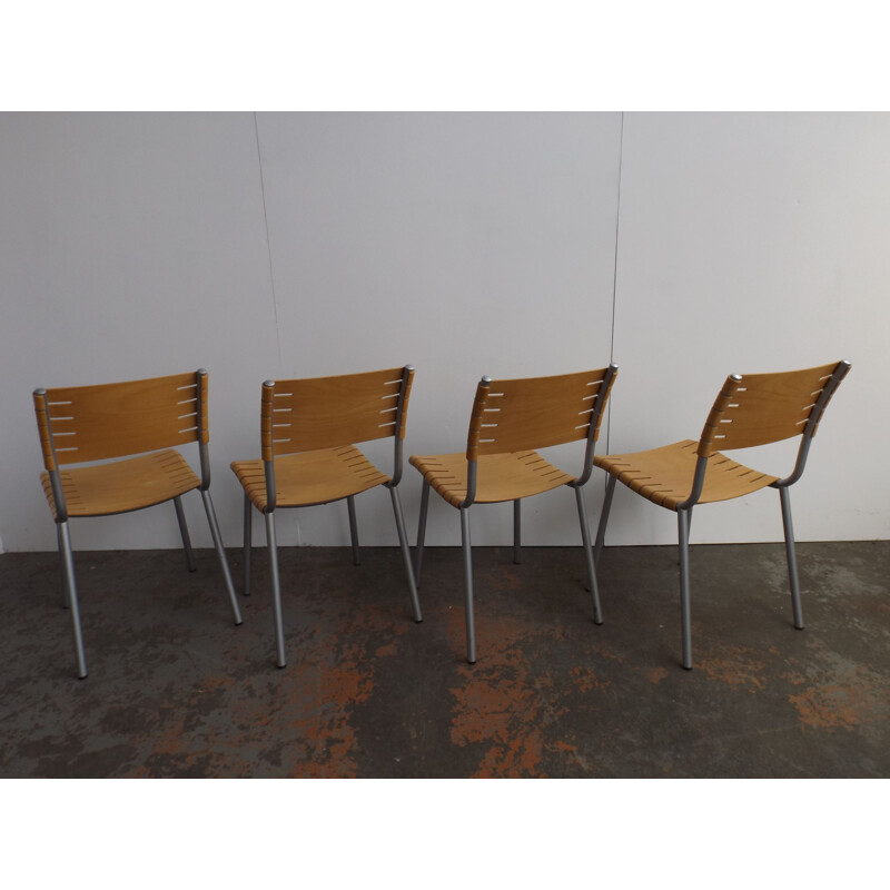 Set of 4 beige dining chairs by Ruud Jan Kokke