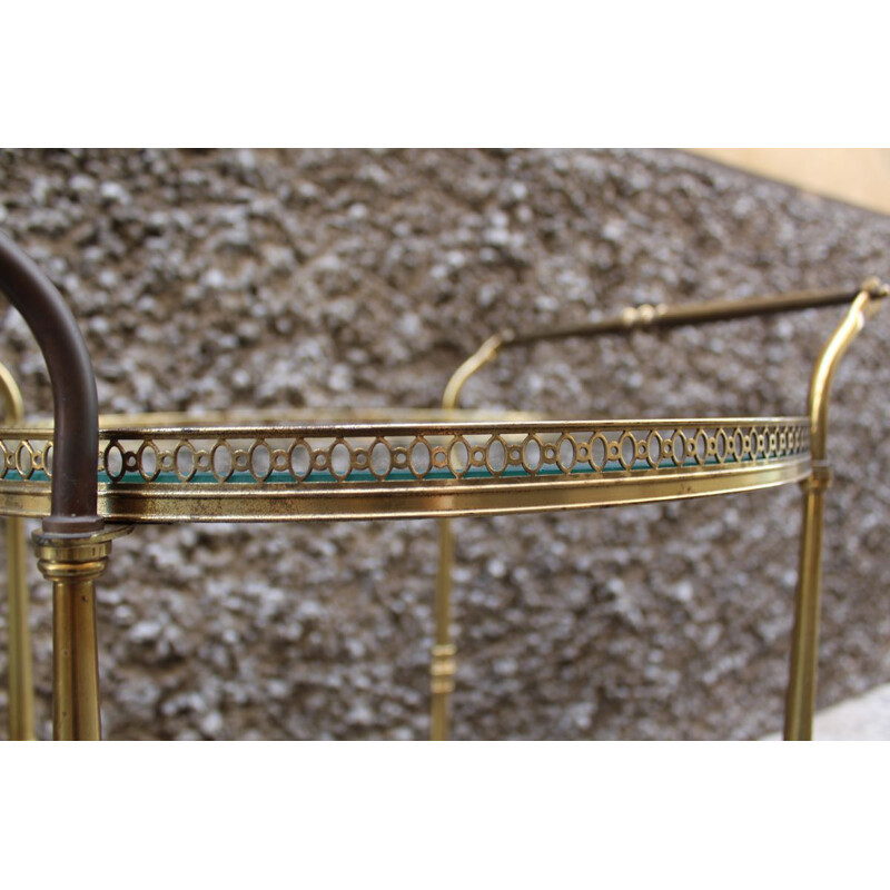 Italian brass and glass serving trolley