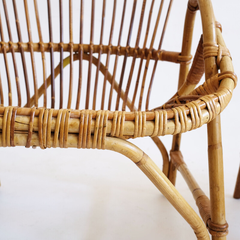 Vintage basket chair in rattan