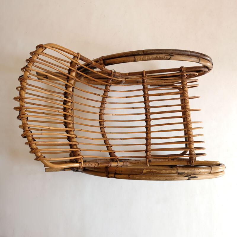 Vintage rocking chair in rattan