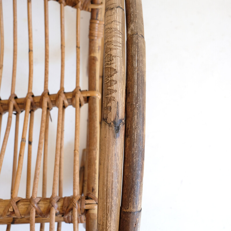 Vintage rocking chair in rattan