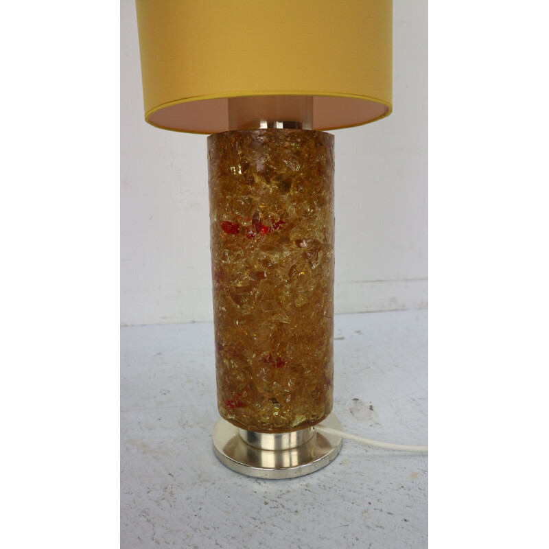 Vintage yellow floor lamp in glass