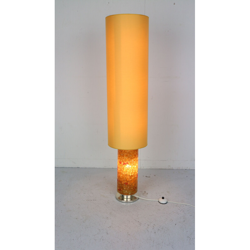 Vintage yellow floor lamp in glass