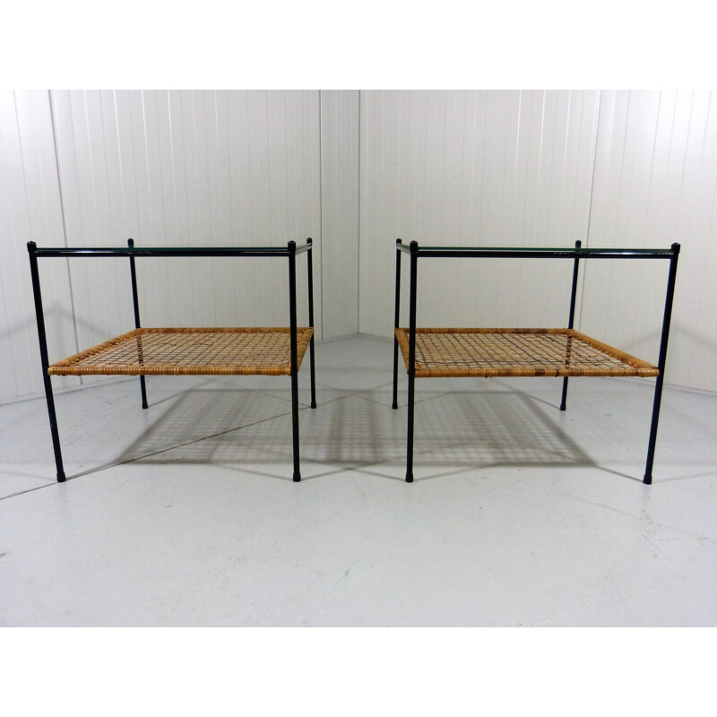 Set of 2 side tables in steel, Dirk VAN SLIEDRECHT - 1950s