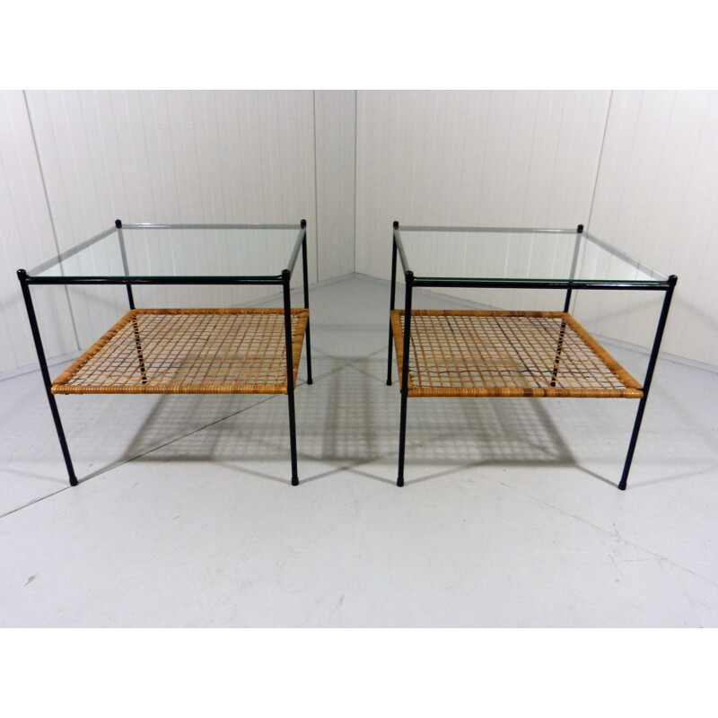 Set of 2 side tables in steel, Dirk VAN SLIEDRECHT - 1950s