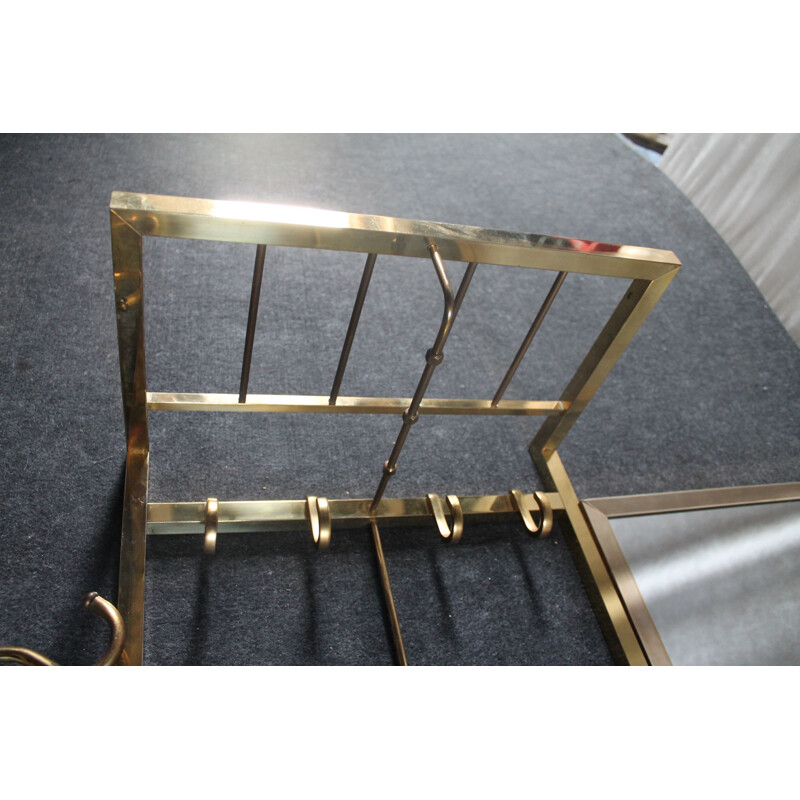 Vintage golden coat rack with mirror