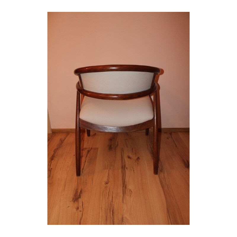 Pareja de sillas vintage de madera de haya y tela B3300