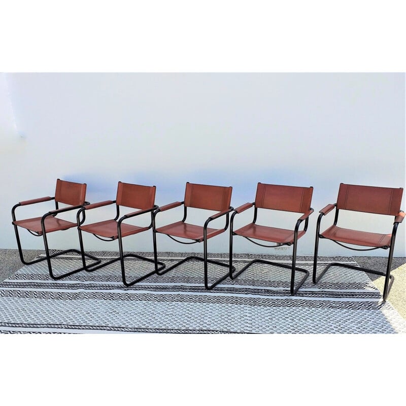 Suite de 5 chaises Cantilever vintage par Mart Stam
