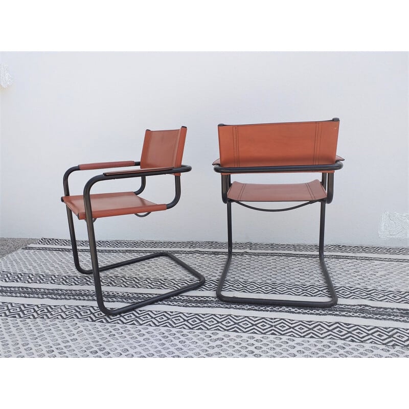 Suite de 5 chaises Cantilever vintage par Mart Stam