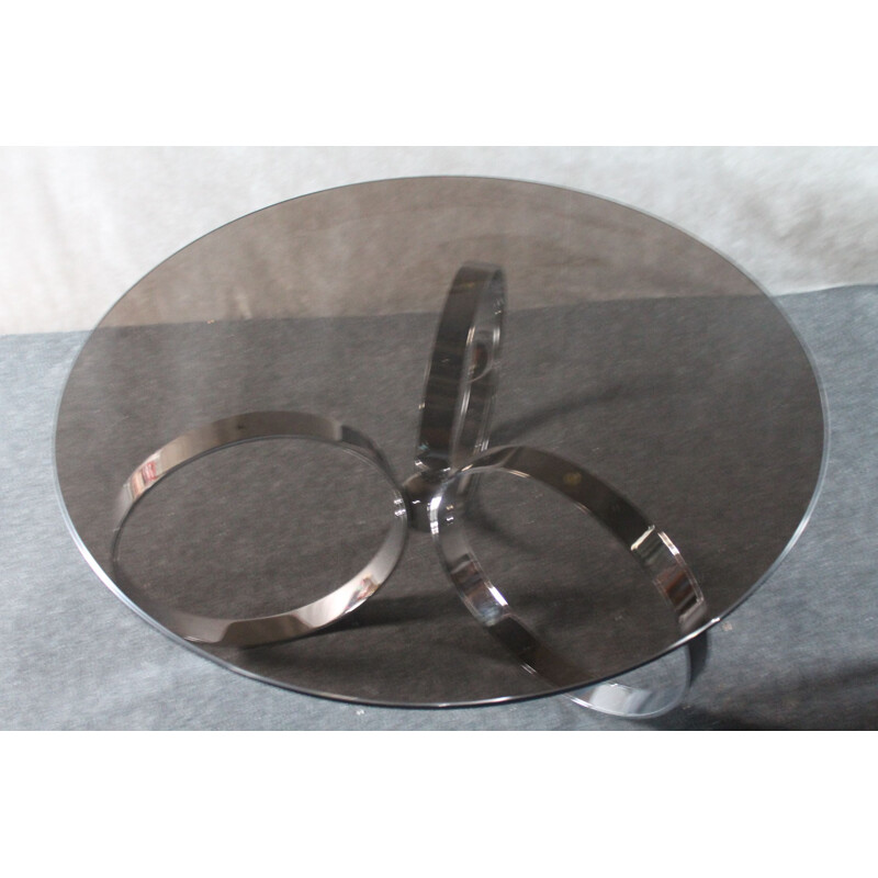 Italian vintage coffee table in chromed metal