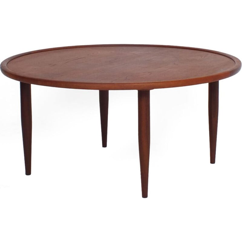 Vintage coffee table round in teak 1960s