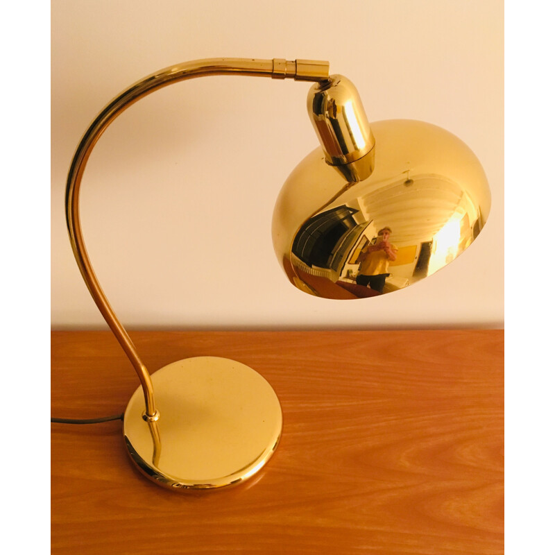 Lampe de bureau vintage en laiton doré 