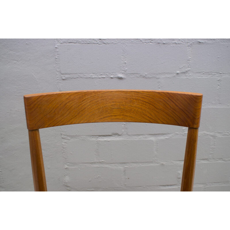 Set of 5 Scandinavian chairs in teak and leather