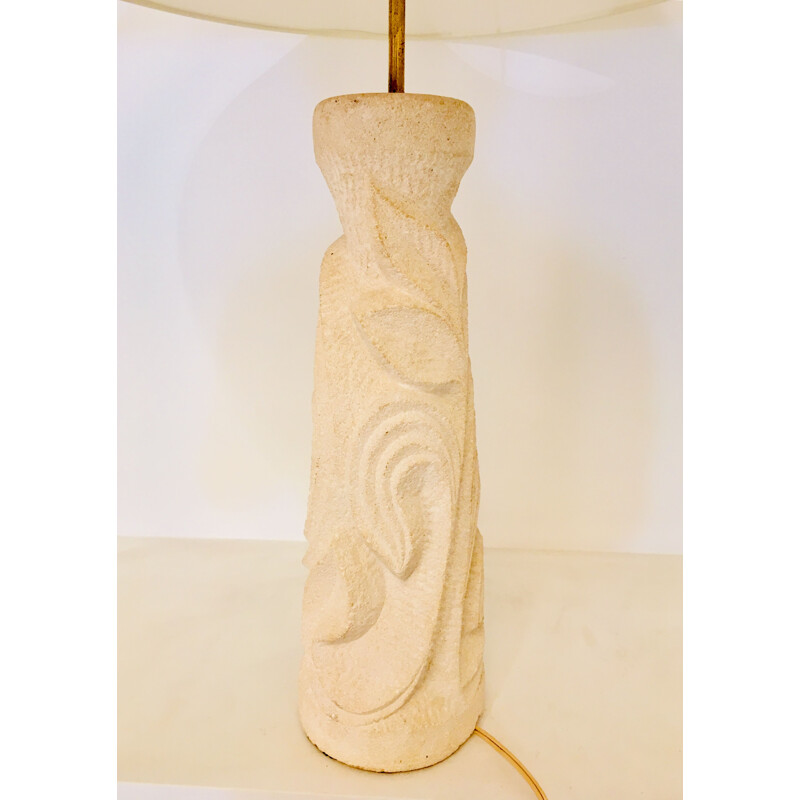 Vintage table lamp in carved stone, 1960