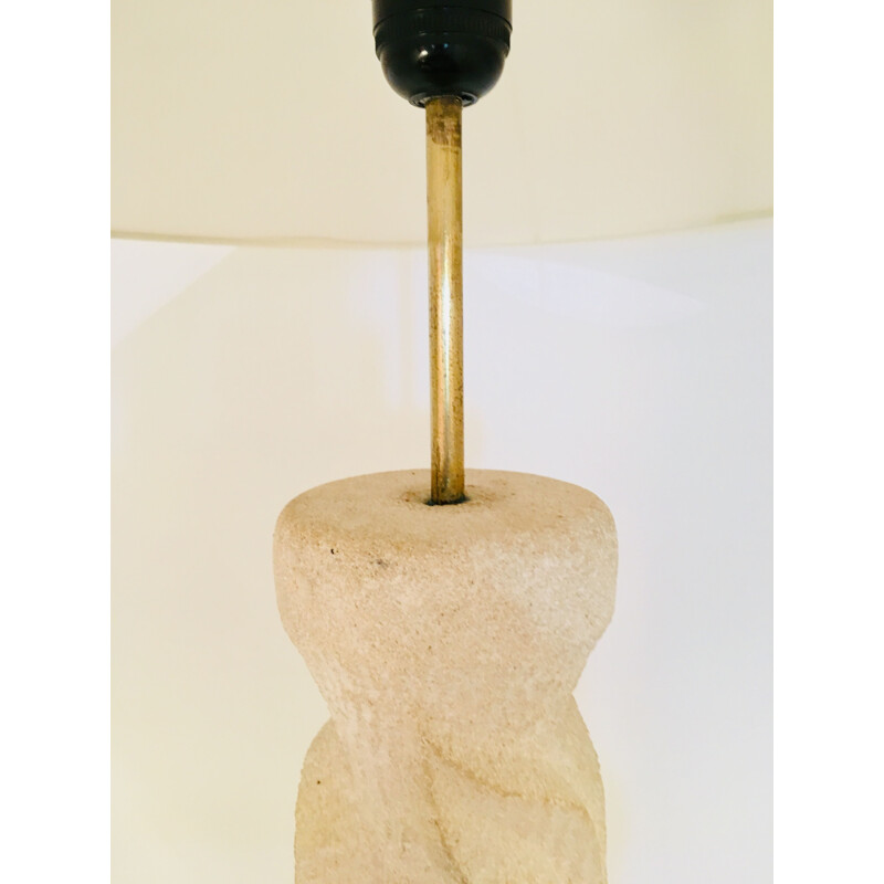 Vintage table lamp in carved stone, 1960