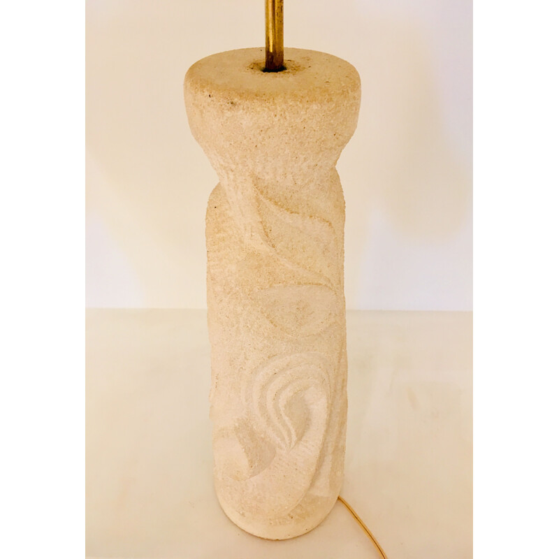 Vintage table lamp in carved stone, 1960