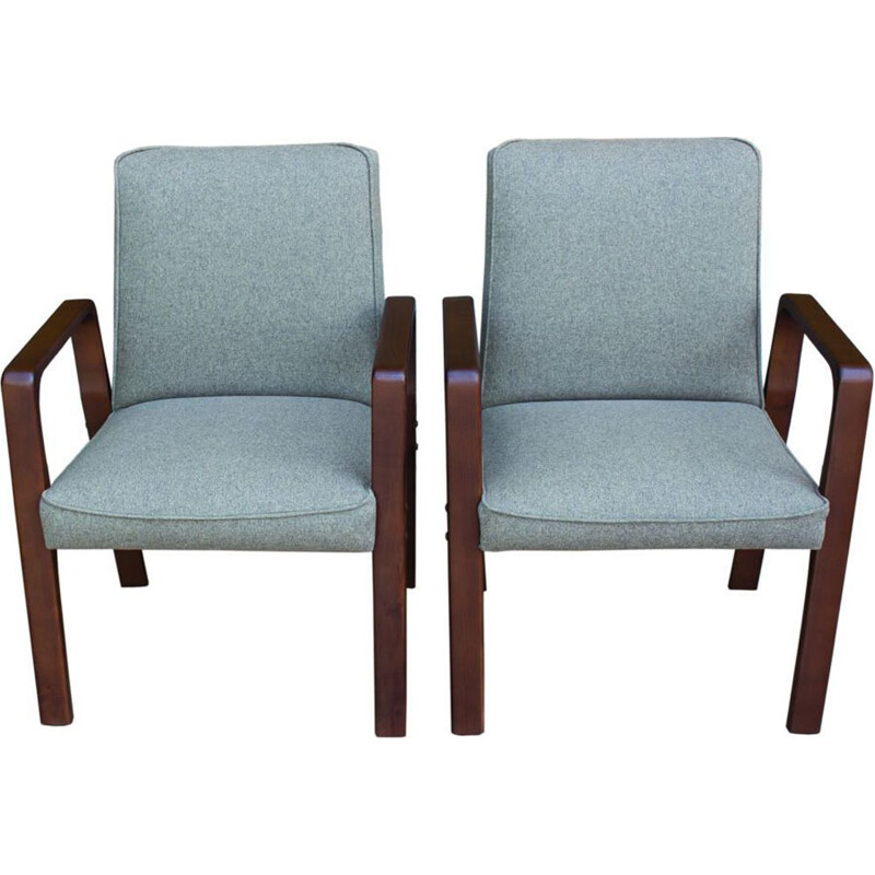 Pair of vintage wooden armchairs, Germany 1970