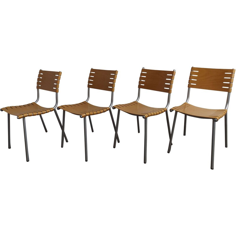 Set of 4 beige dining chairs by Ruud Jan Kokke
