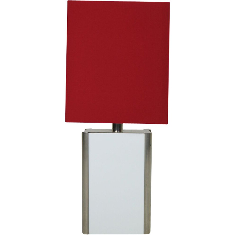 Lampada da terra vintage in metallo rosso