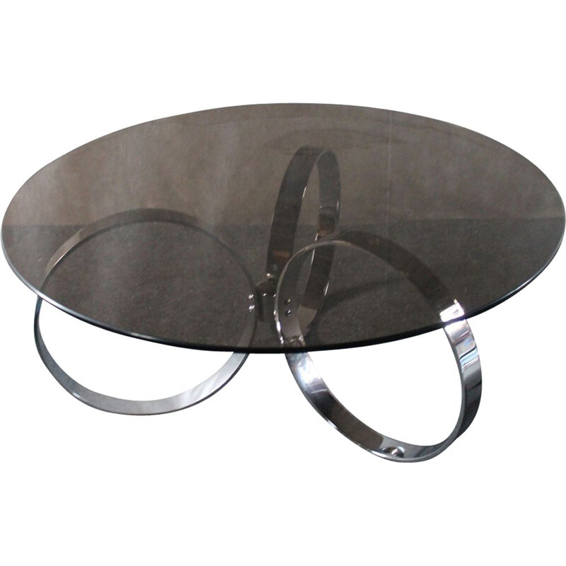 Italian vintage coffee table in chromed metal