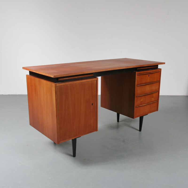 Vintage Dutch desk in teak fom Netherlands,1950 