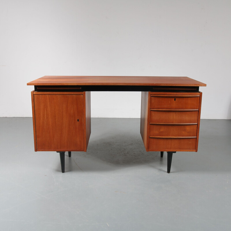 Vintage Dutch desk in teak fom Netherlands,1950 