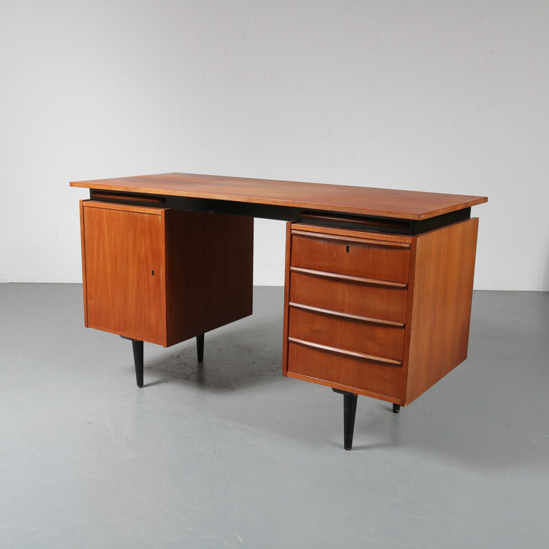 Vintage Dutch desk in teak fom Netherlands,1950 