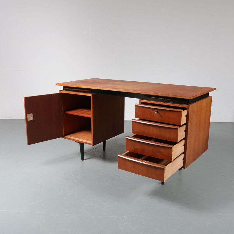 Vintage Dutch desk in teak fom Netherlands,1950 