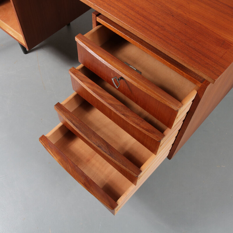 Vintage Dutch desk in teak fom Netherlands,1950 