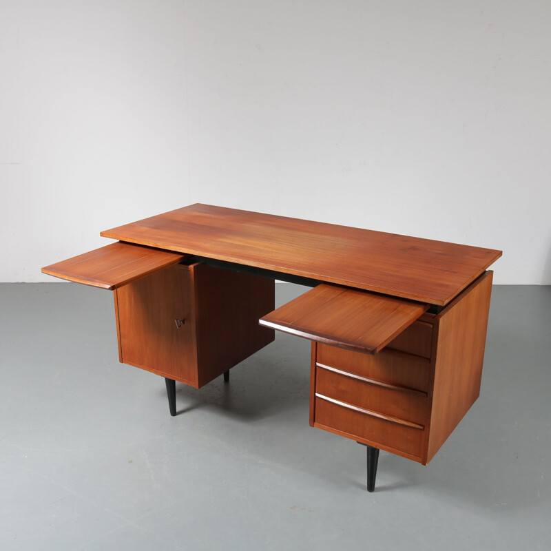 Vintage Dutch desk in teak fom Netherlands,1950 