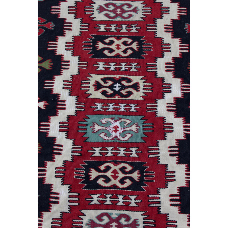 Juego de 4 alfombras de lana Kilim vintage, Checoslovaquia 1960