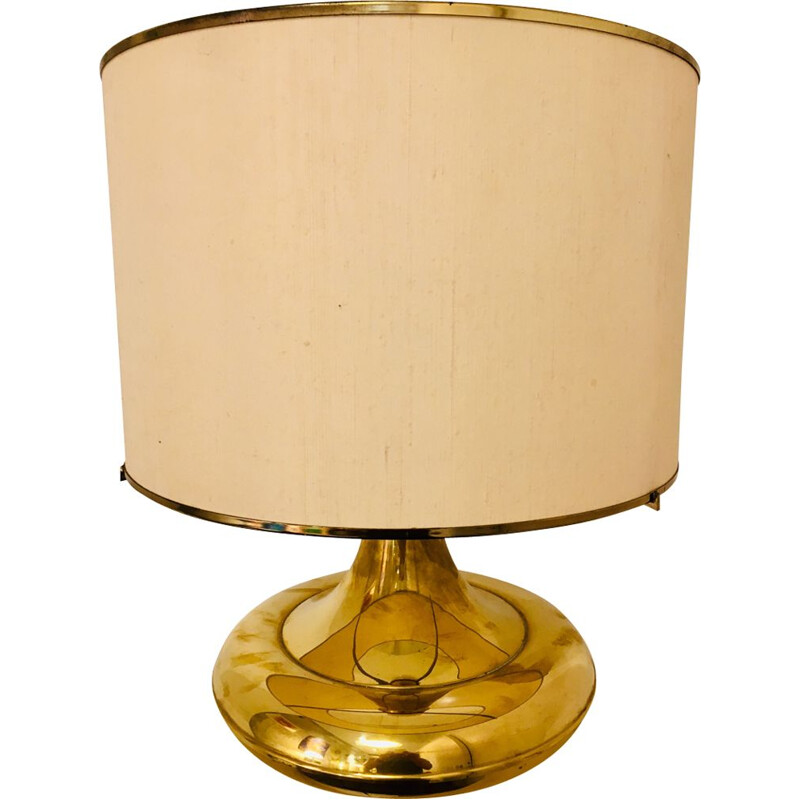 Lampe de table vintage en laiton doré 