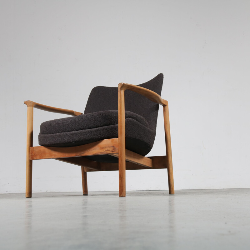 Vintage lounge chair by Ib Kofod Larsen for Fröscher KG Germany 1960s 