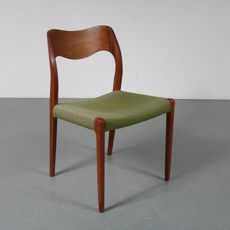 Vintage dining chair in teak by Moller Denmark 1950s 