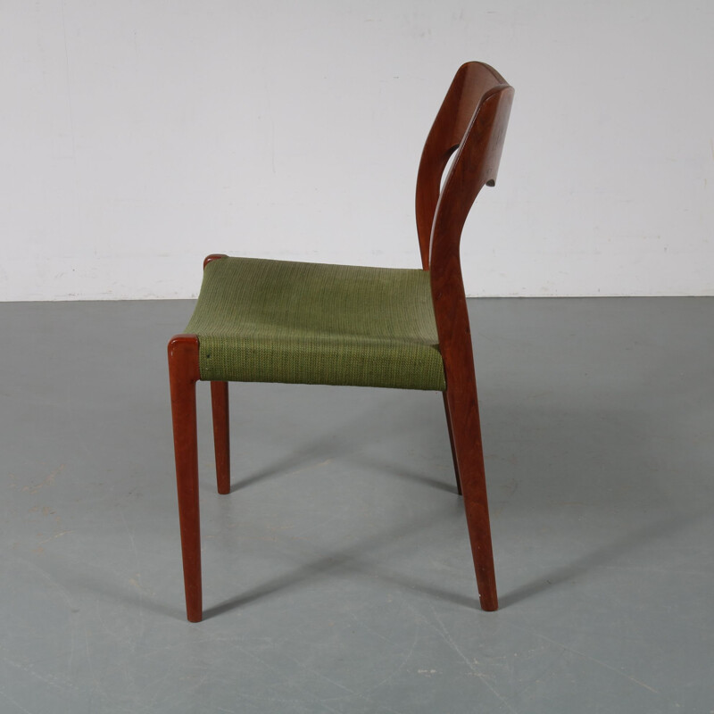 Vintage dining chair in teak by Moller Denmark 1950s 
