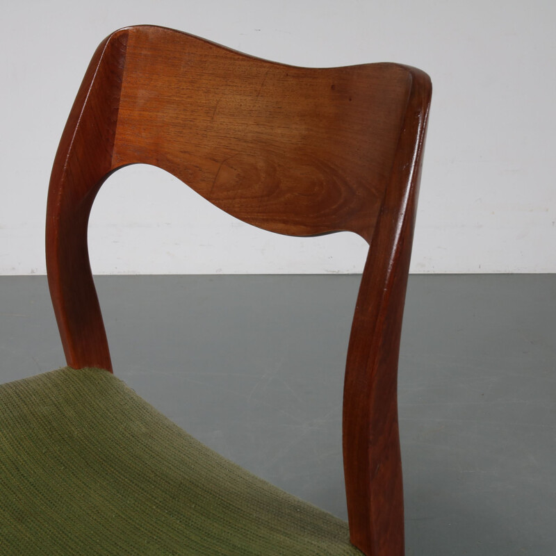 Vintage dining chair in teak by Moller Denmark 1950s 