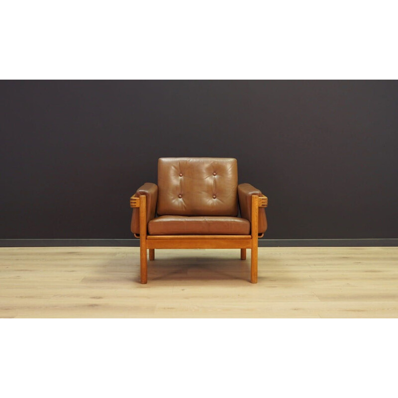 Vintage armchair in leather H W Klein for NA Jørgensens Møbelfabrik 1960-70s