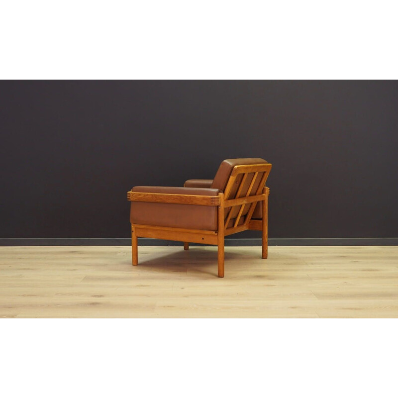 Fauteuil vintage en cuir H W Klein pour NA Jørgensens Møbelfabrik 1960-70s