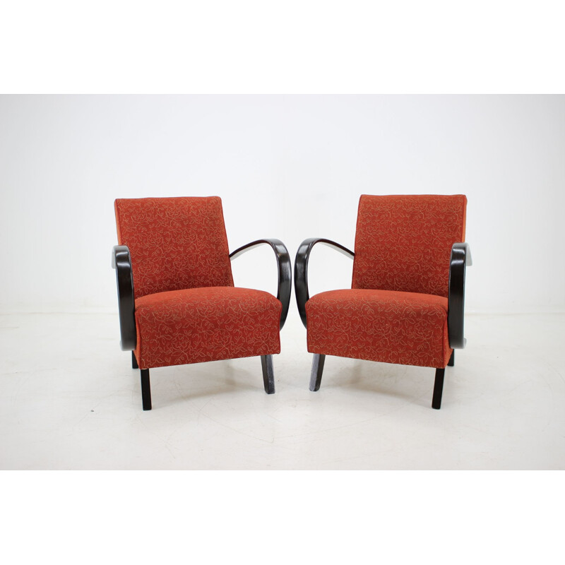 Vintage set of 2 armchairs by Jindrich Halabala 1950s